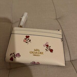 COACH Mini Skinny Id Case With Heart Print